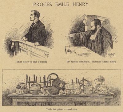 Prova do bombardeiro anarquista Emile Henry de French School